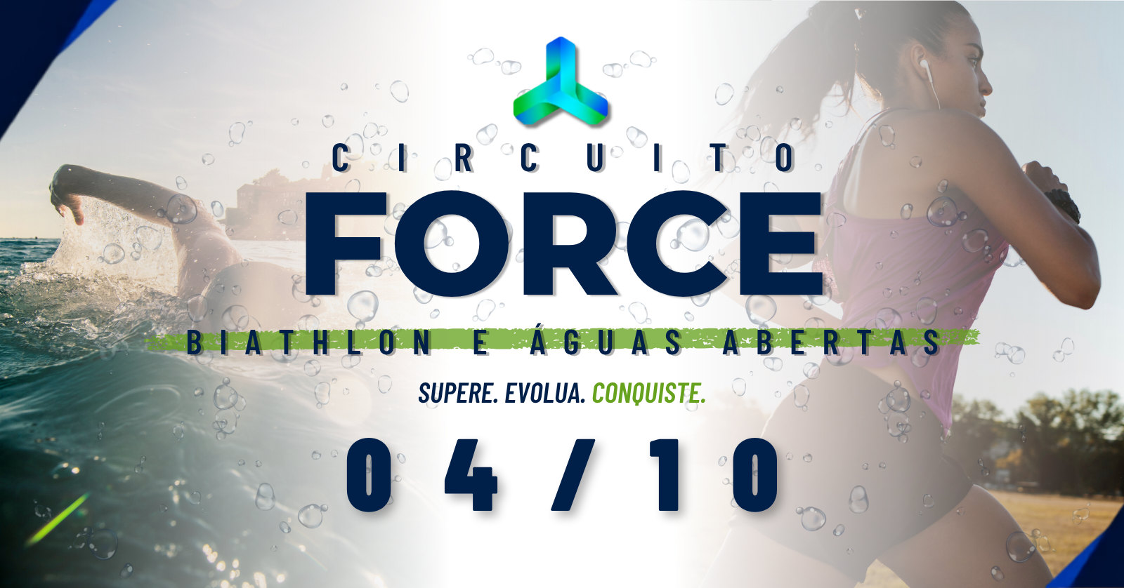 Arte oficial do Circuito Force de Biathlon e &Aacute;guas Abertas
