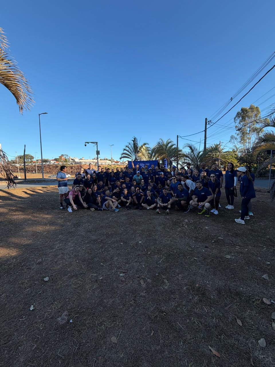 Grupo de colaboradores durante o evento da AGV