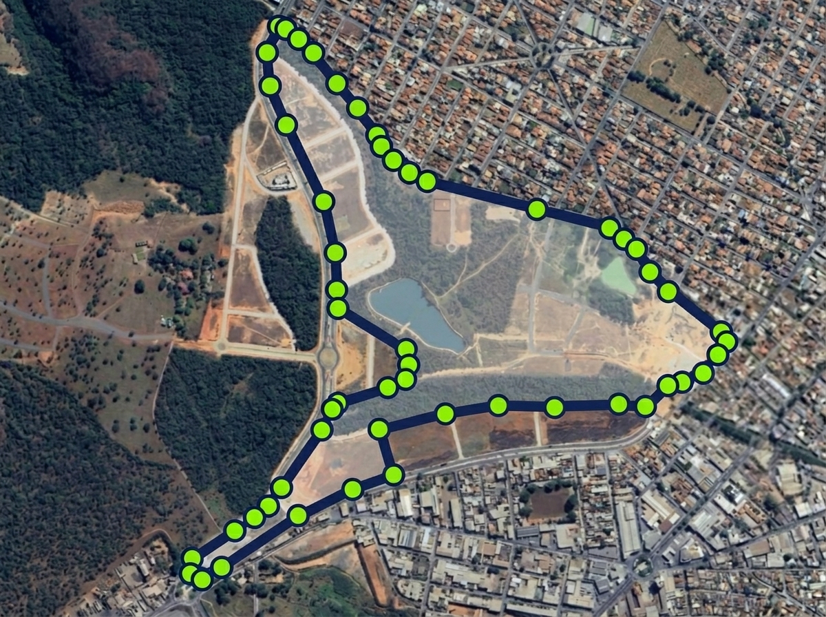 Circuito da corrida no Condomínio Jardim da Serra